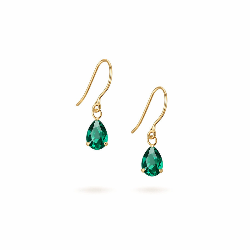 Colette Dufray Emerald Yellow Gold Earrings