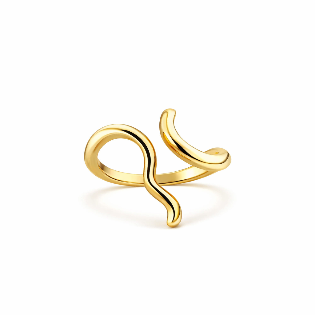 Irregular Wave Yellow Gold Ring