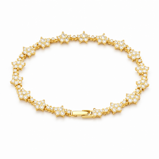Collar de Tenis Cluster Clásico | Oro