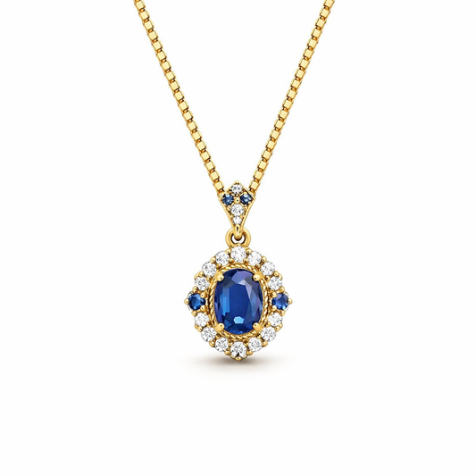 Collar con Colgante Celeste Royale | Oro