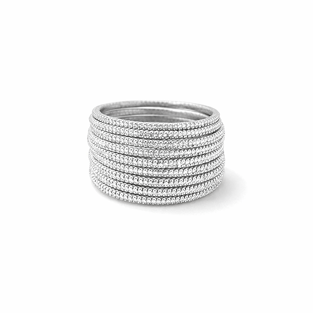 Moonveil Layered White Gold Ring
