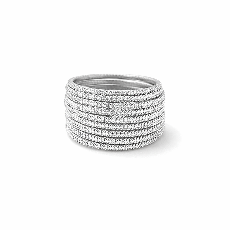 Moonveil Layered White Gold Ring