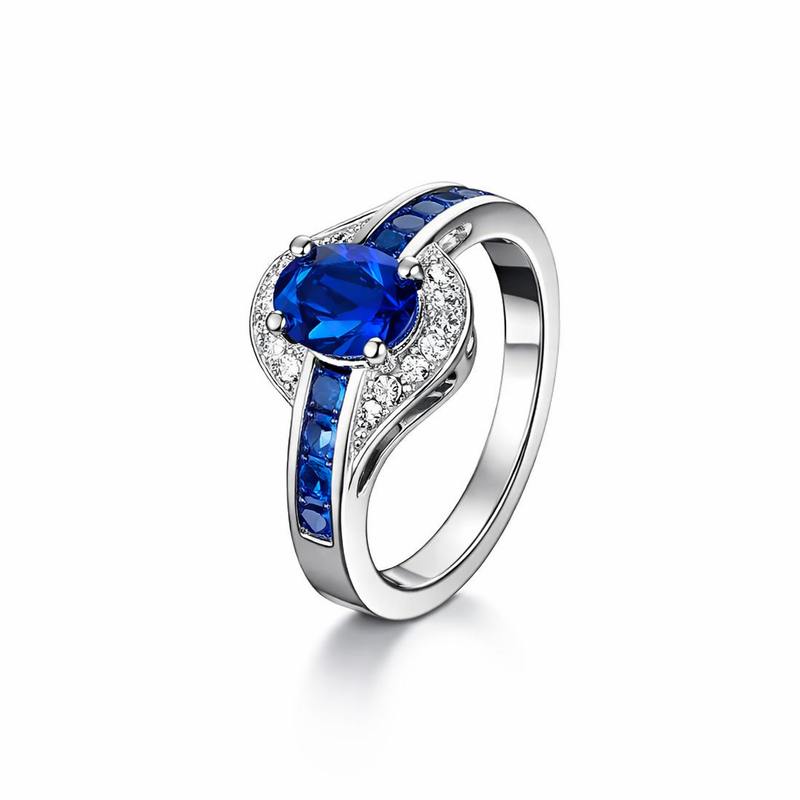 Sapphire Flow White Gold Ring