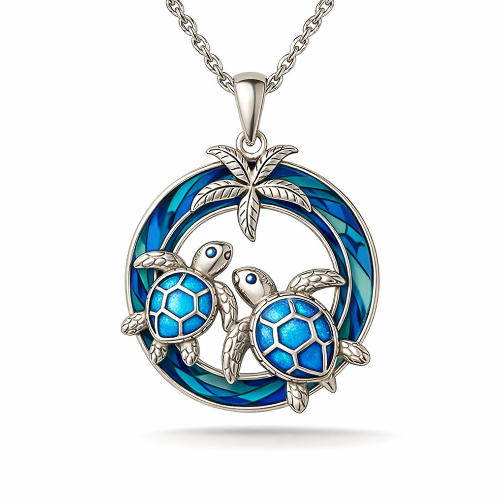 Tidebound Turtle White Gold Necklace