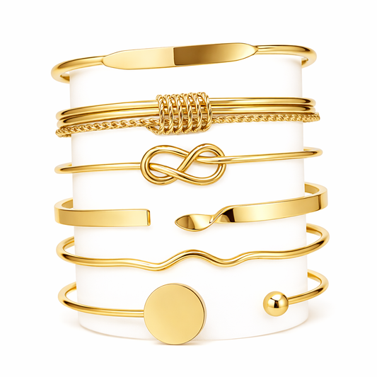 Set de Pulseras Elegancia Anudada | Oro