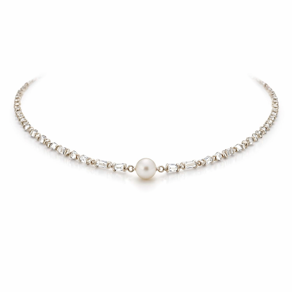 Radiant Pearl White Gold Necklace
