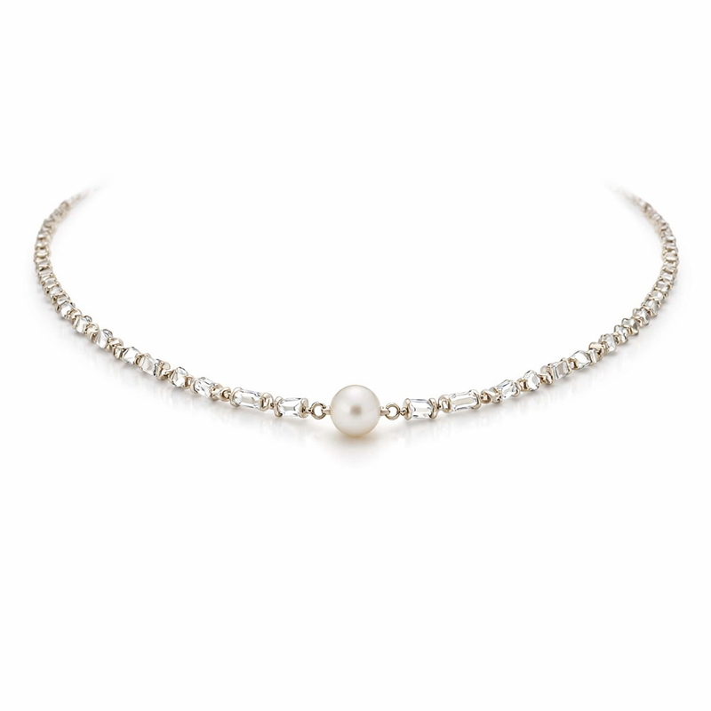 Radiant Pearl White Gold Necklace