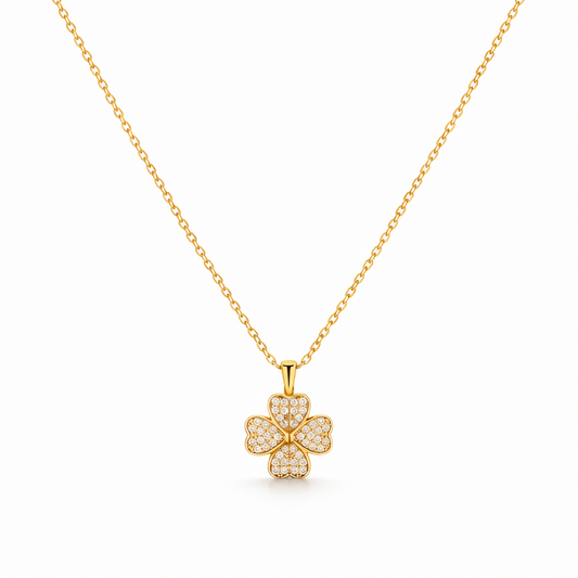 Collar Corazón en Flor | Oro