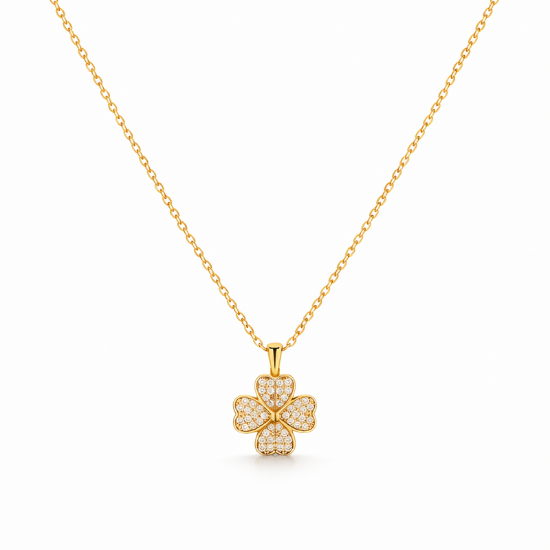 Heart Bloom Yellow Gold Necklace