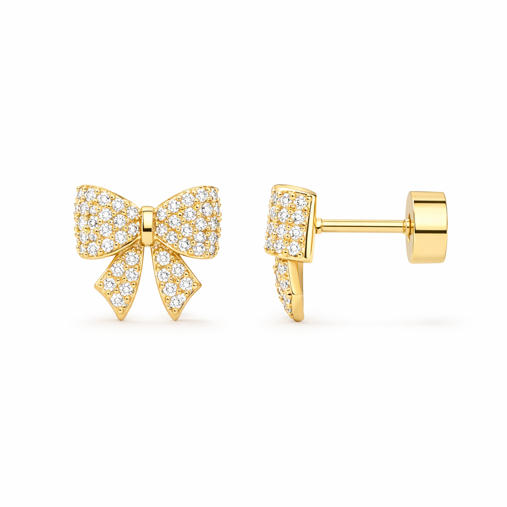 Mono Motif Yellow Gold Earrings
