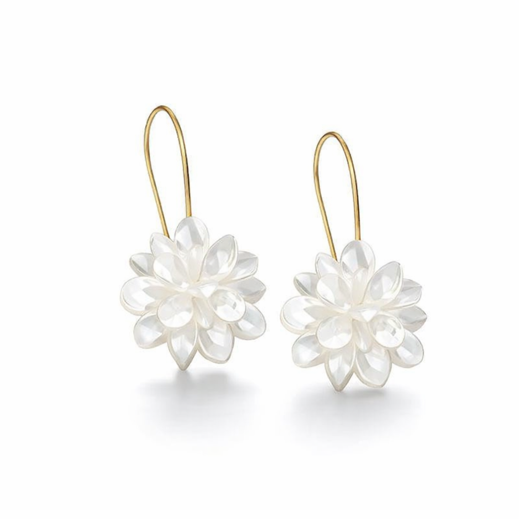 Pure Flower Yellow Gold Earrings