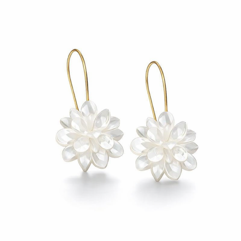 Pure Flower Yellow Gold Earrings