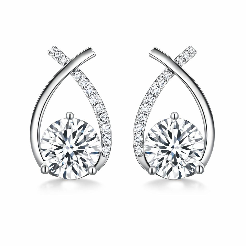 Arielle White Gold Earrings