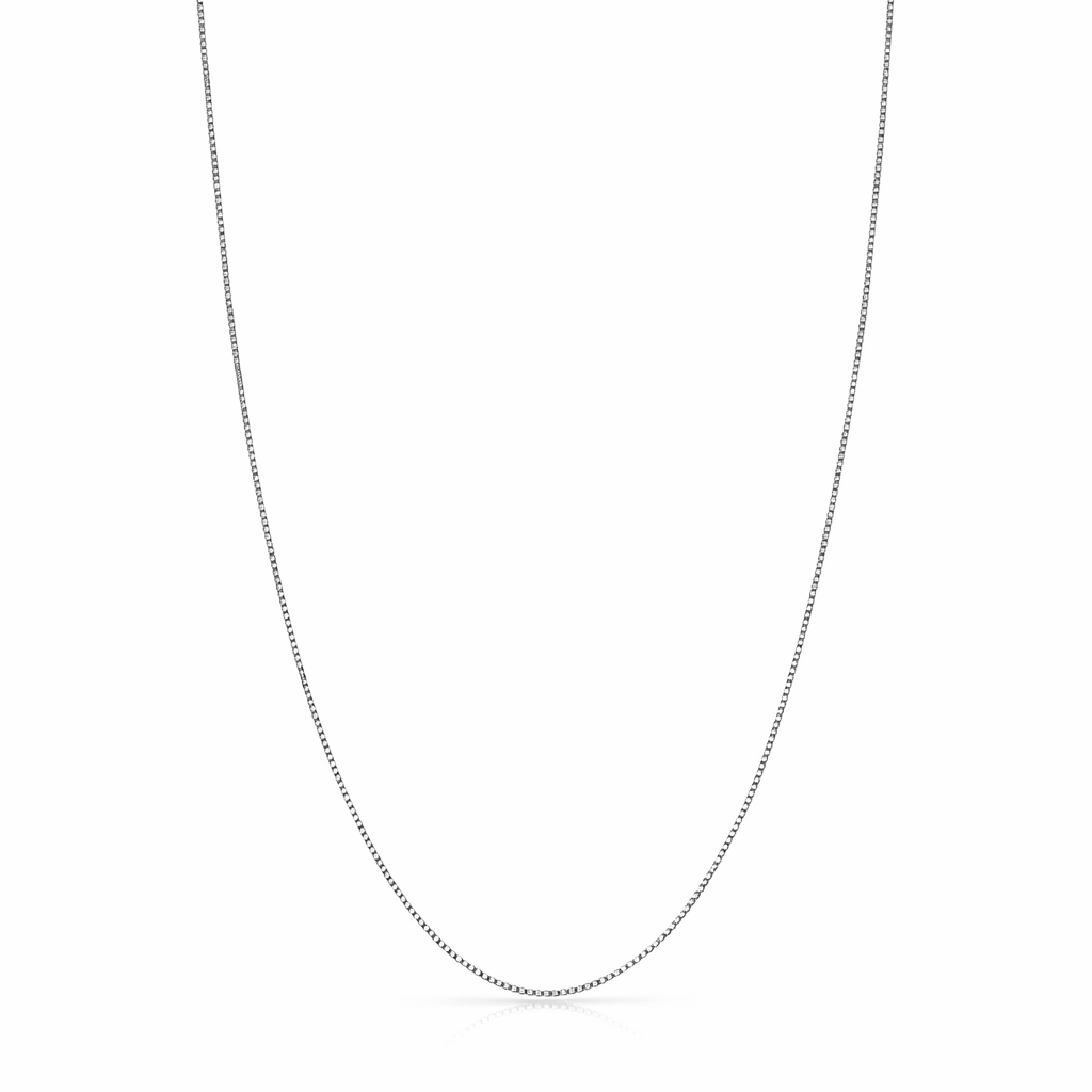 Bodega Box Chain White Gold Necklace