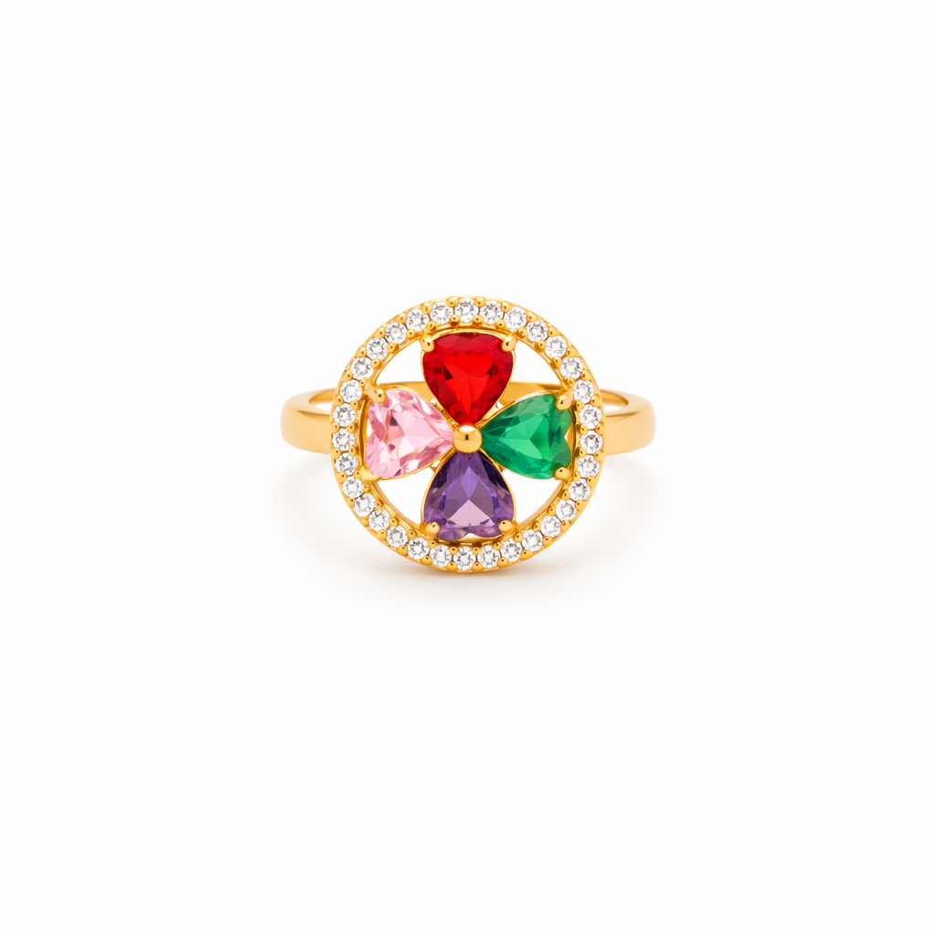 Colorwave Hearts Spinner Yellow Gold Ring
