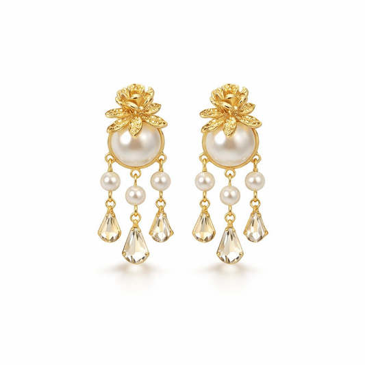 Pendientes Gota de Rocío de Perla Ivoria | Oro