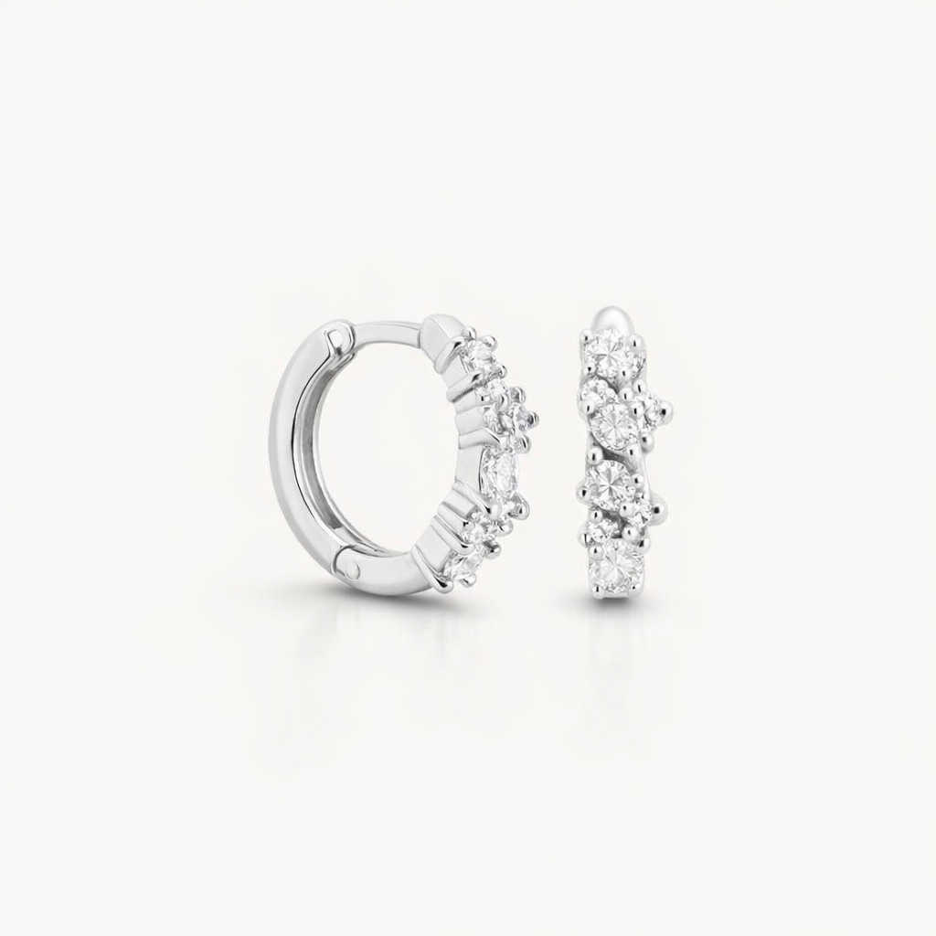 Crystal Cluster Small Hoop Earrings