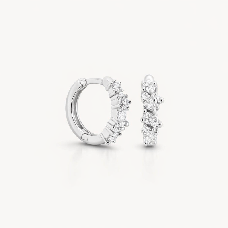 Crystal Cluster Small Hoop Earrings