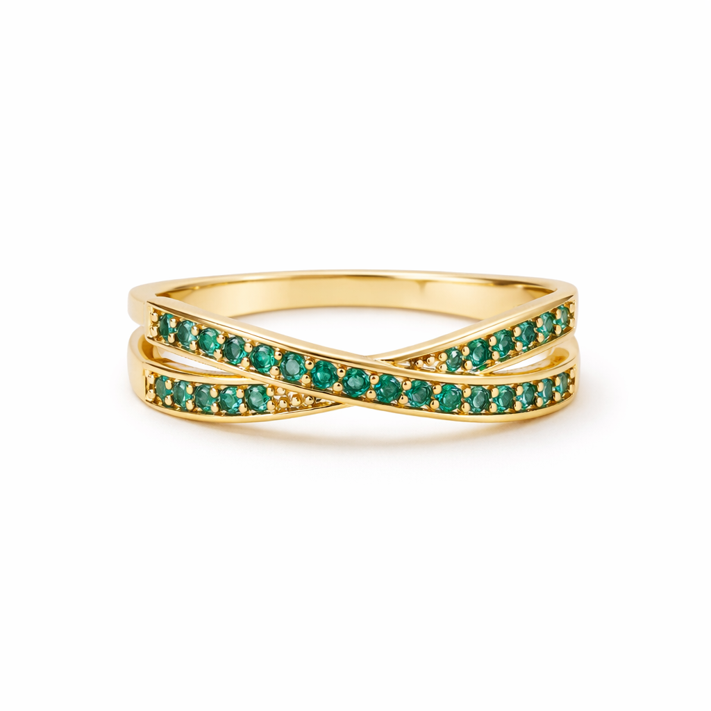 Emerald Flow Yellow Gold Ring