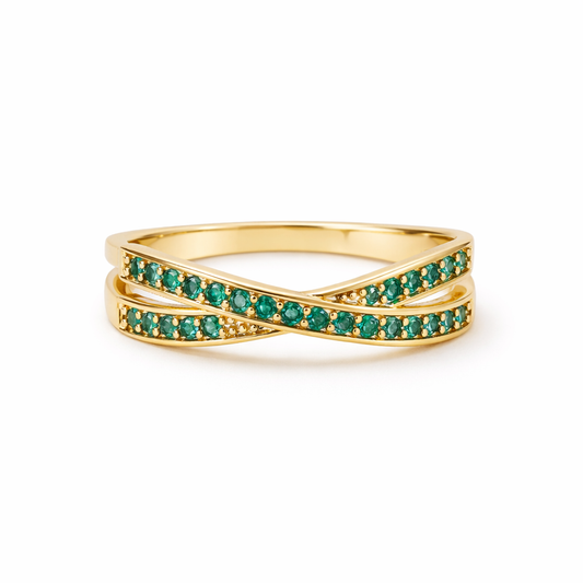 Anillo de Esmeralda Flow | Oro