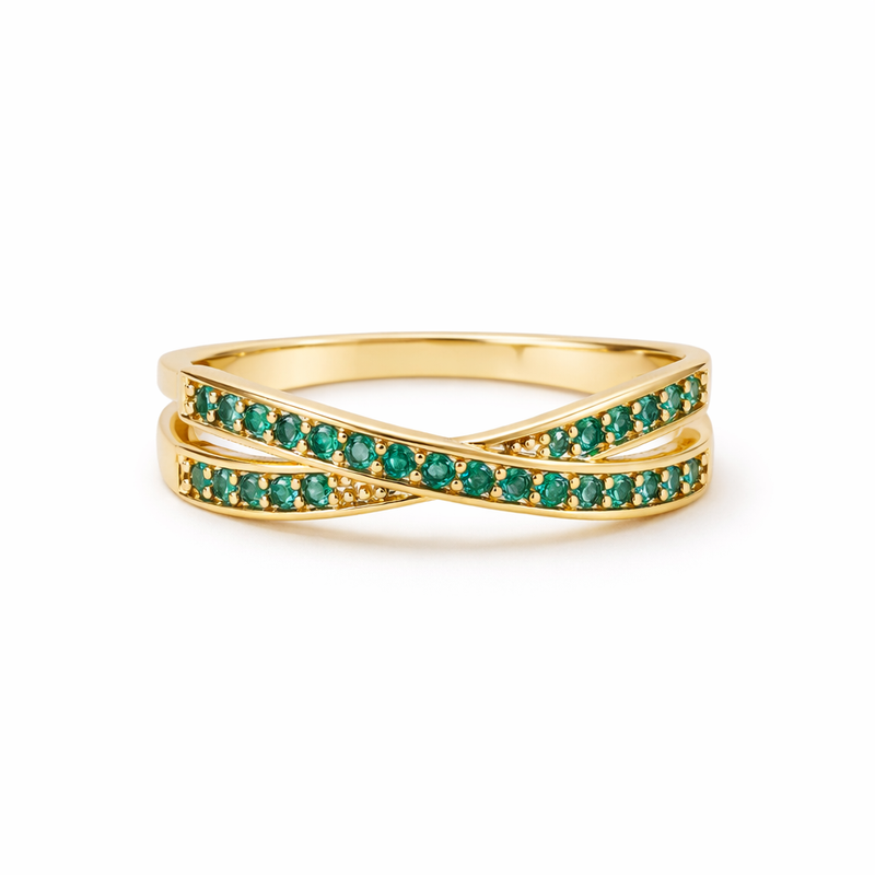 Emerald Flow Yellow Gold Ring
