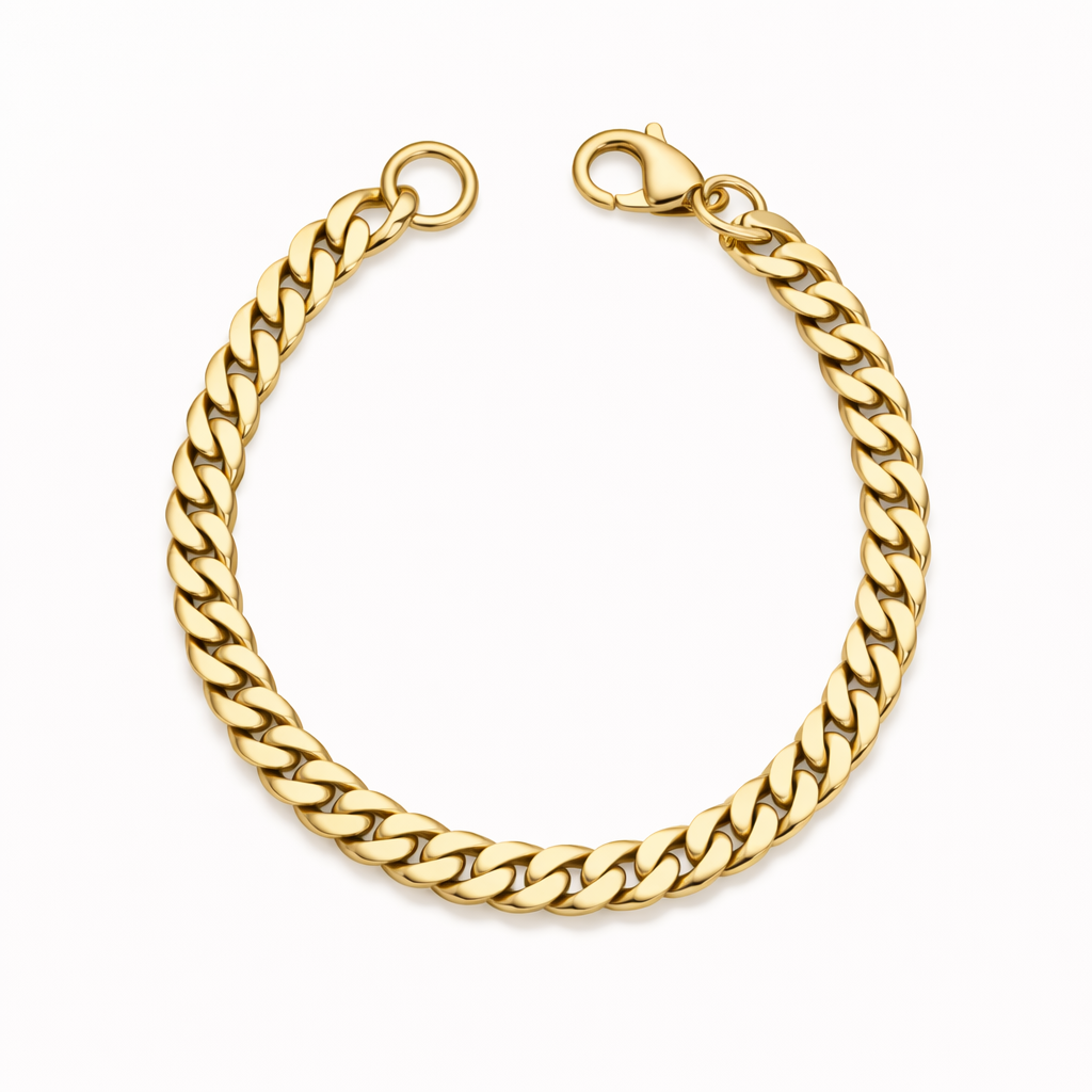 Summer Cuban Yellow Gold Bracelet