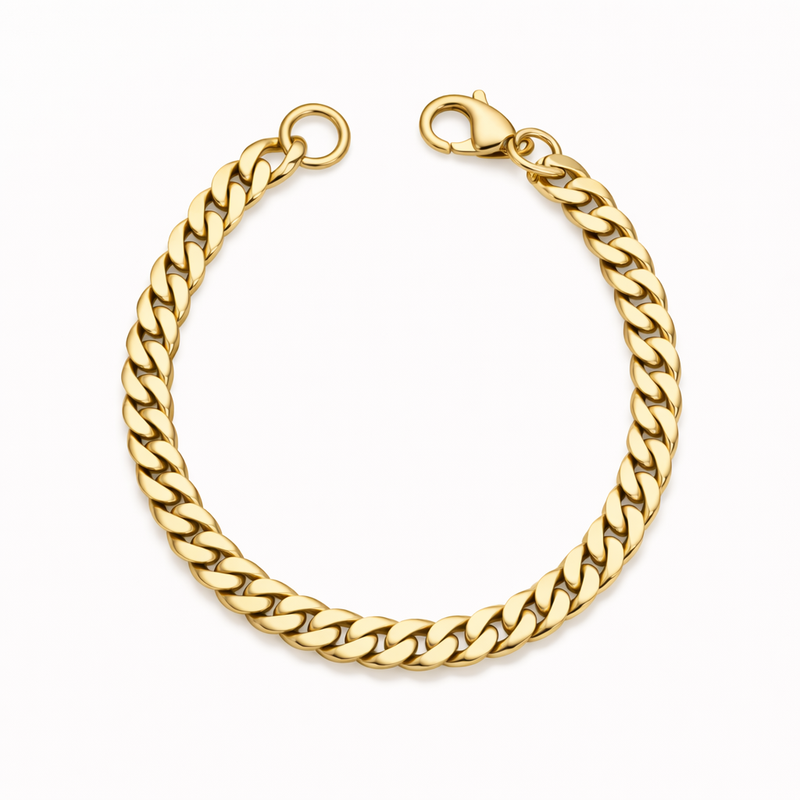 Summer Cuban Yellow Gold Bracelet