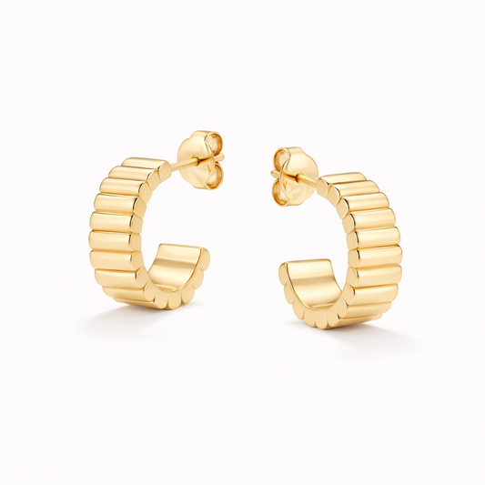 Pendientes en Relieve Clásicos | Oro