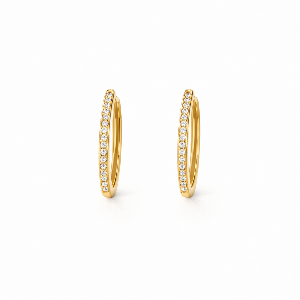 Sorel Pave Yellow Gold Earrings