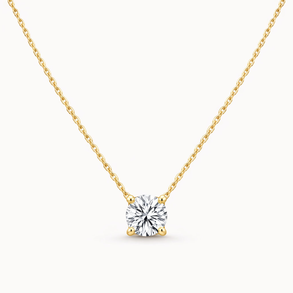 Aurora Crystal Yellow Gold Necklace