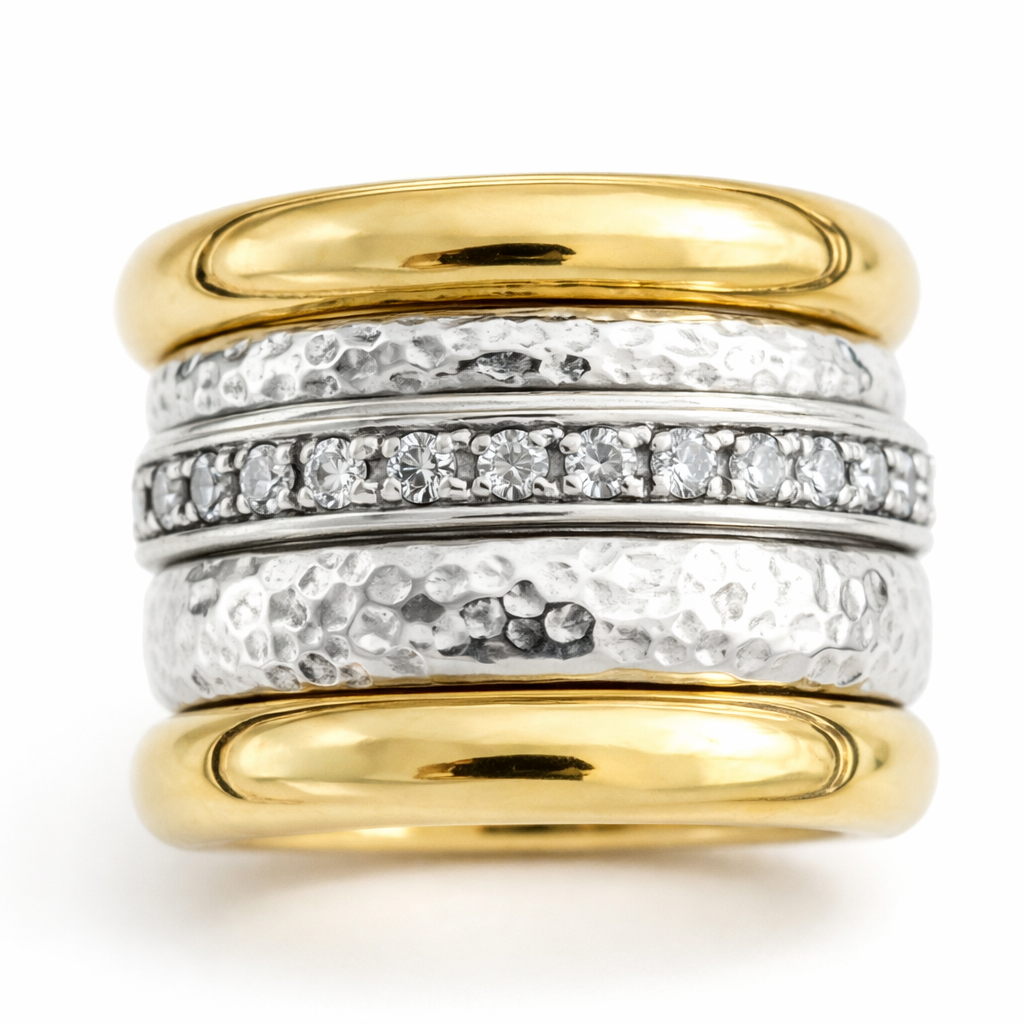 Timeless Thick Layered Yellow Gold Ring