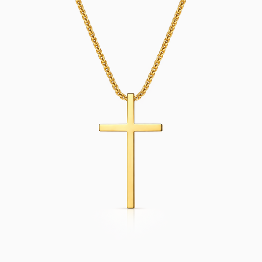 Collar Cruz con Engaste de Bisel | Oro