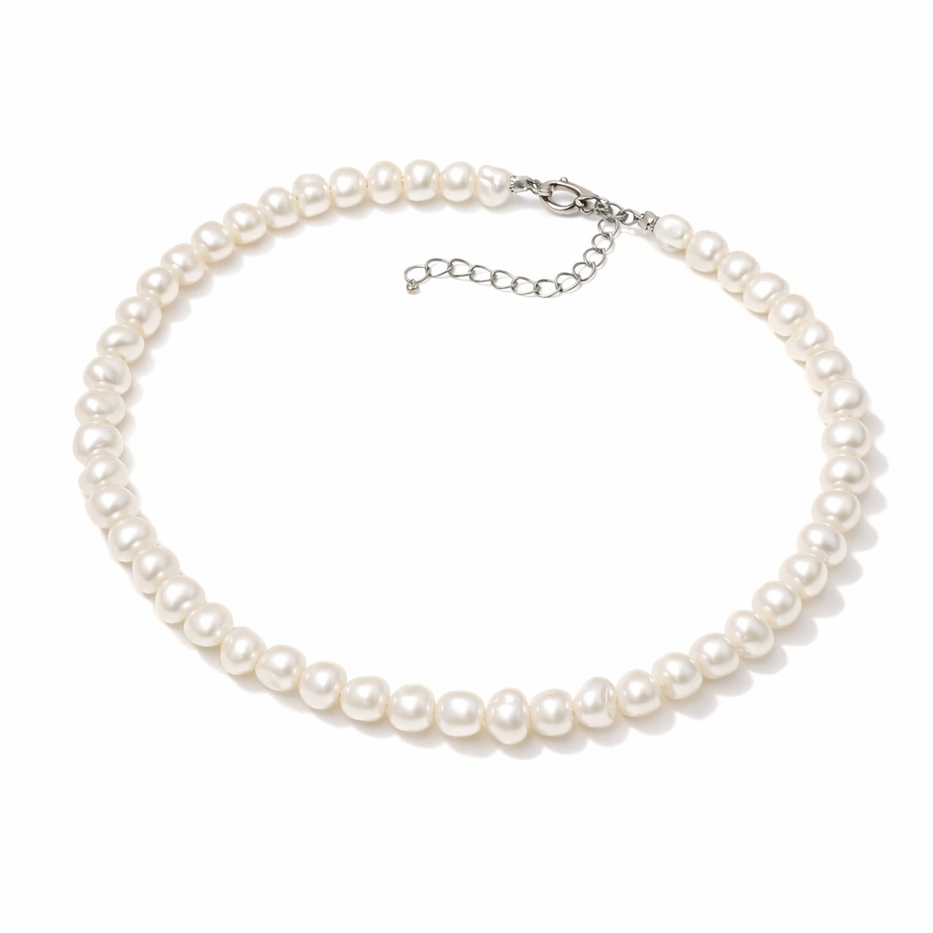 Pearl Halo White Gold Necklace