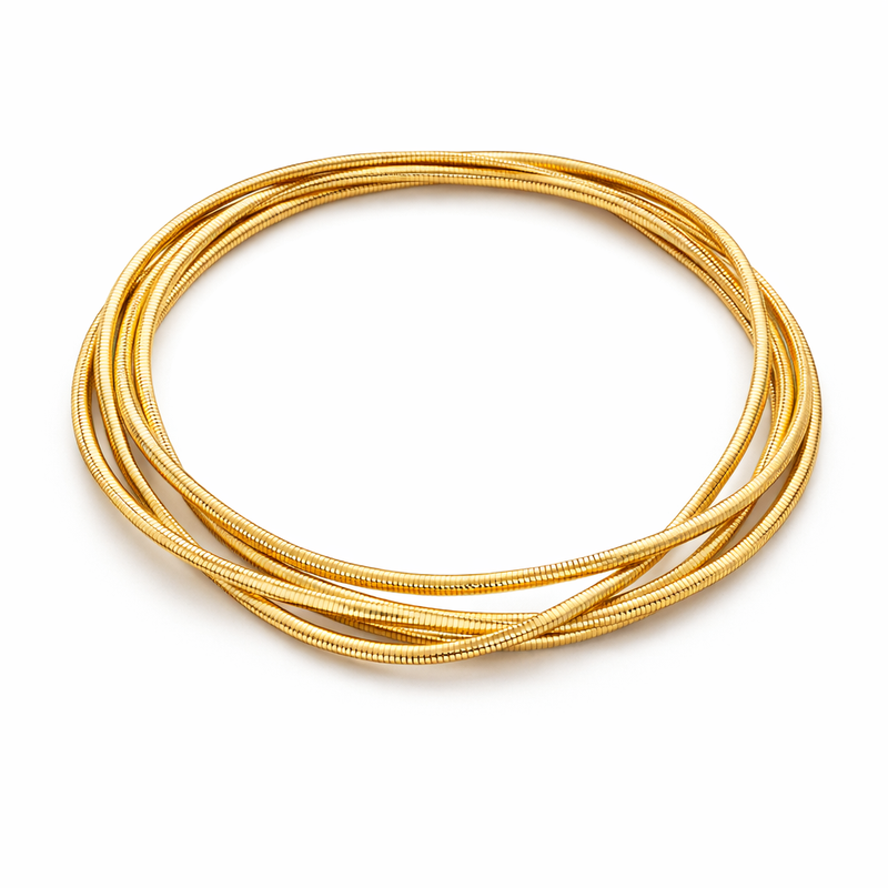 Three Layer Yellow Gold Necklace