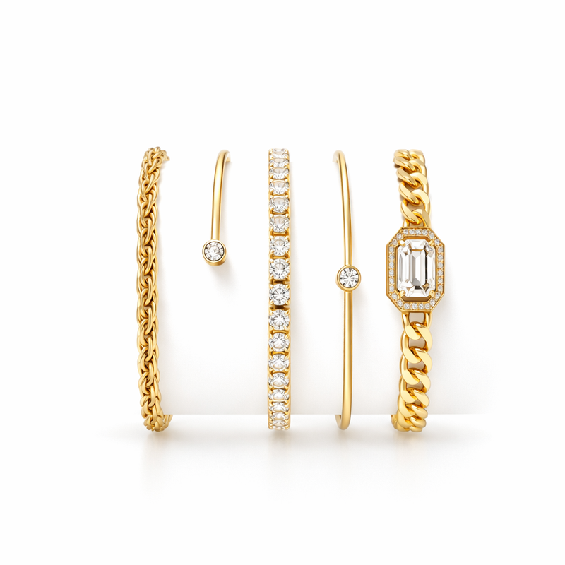 Domitia Calvina Yellow Gold Bracelet Set
