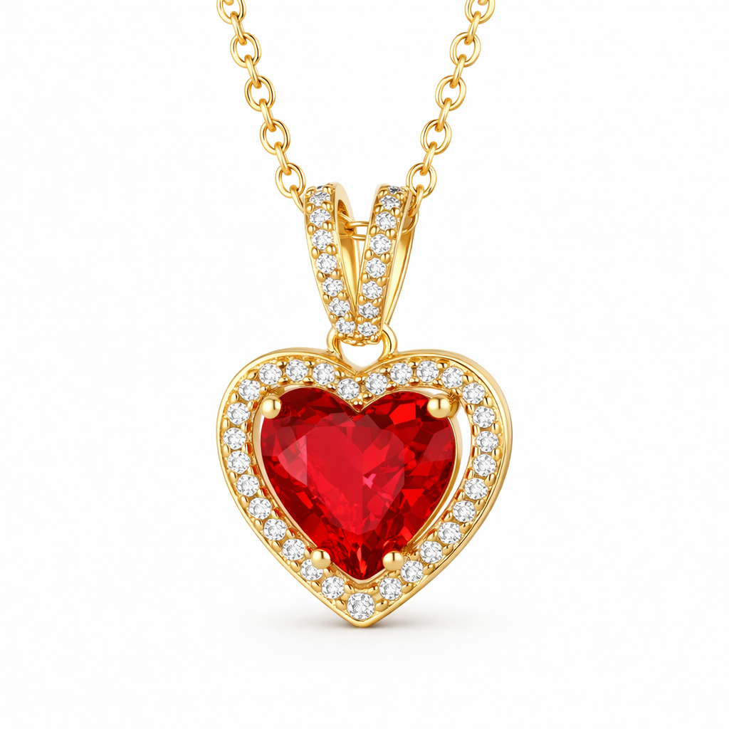 Carmessia Draevyn Ruby Yellow Gold Necklace