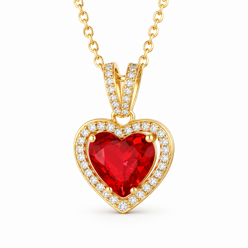 Carmessia Draevyn Ruby Yellow Gold Necklace