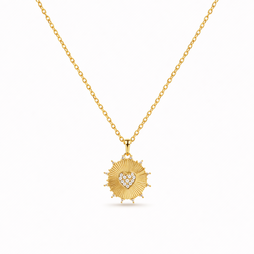 Sunray Love Yellow Gold Necklace