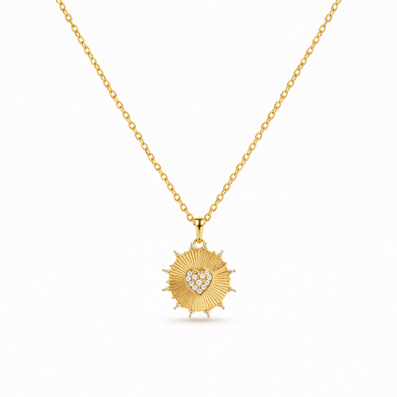 Sunray Love Yellow Gold Necklace
