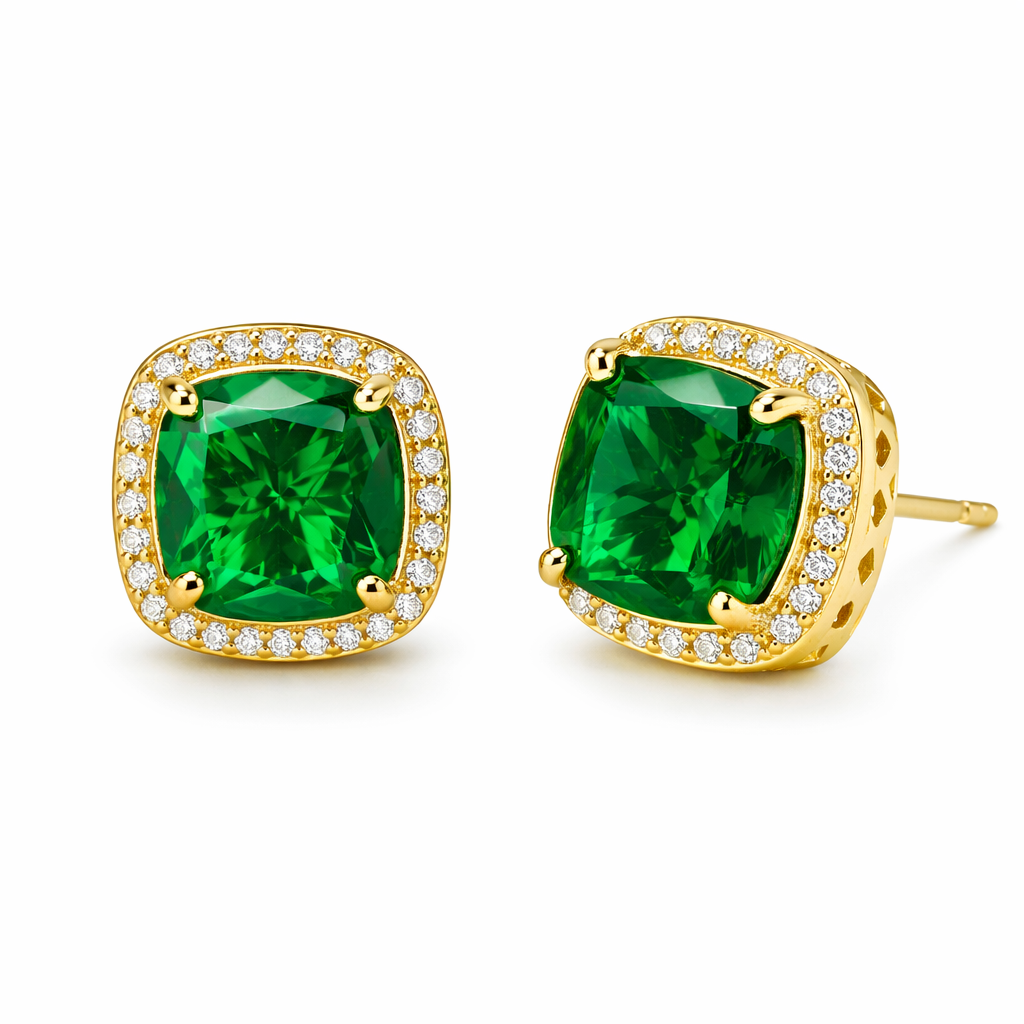 Calista Verdoux Emerald Yellow Gold Earrings