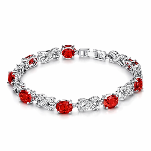 Pulsera Alendra Flameaux Rubí | Oro Blanco
