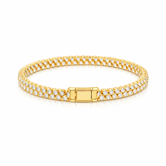 Pave Cuban Yellow Gold Bracelet