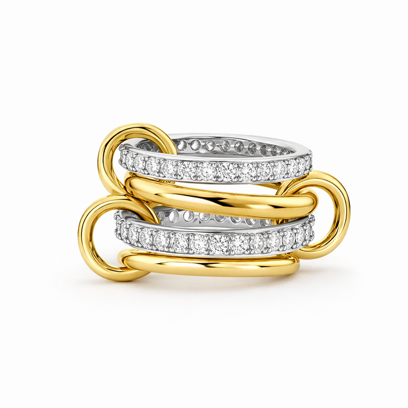 Braided Yellow Gold Stacking Rings