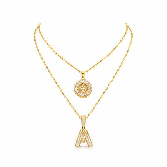 Collar con Letra Inicial Pavé | Oro