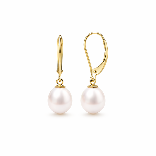 Pendientes Colgantes de Perla | Oro