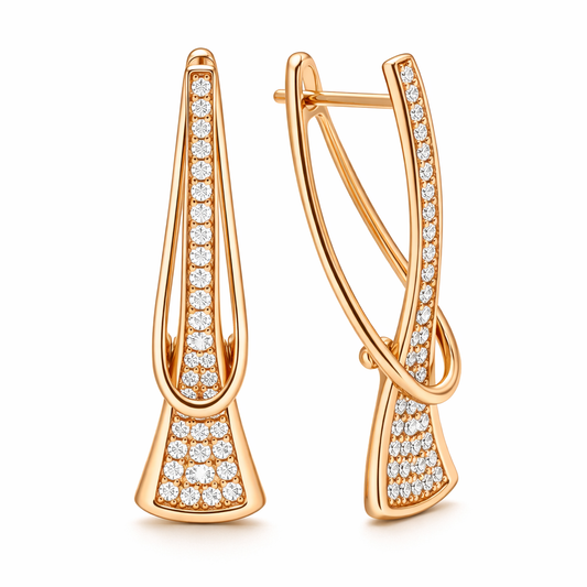Pendientes en Capas de Cristal Radiantes | Oro