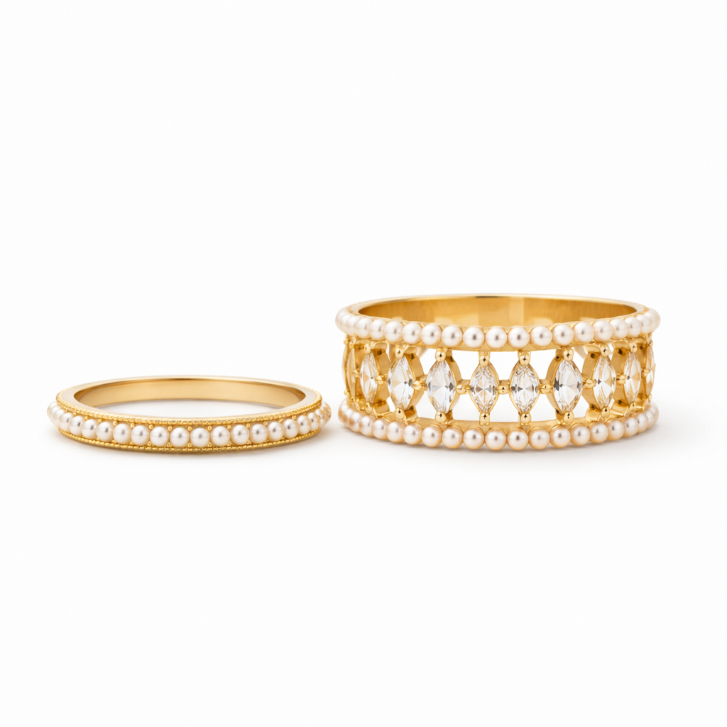 Elodie Vance Yellow Gold Ring Set