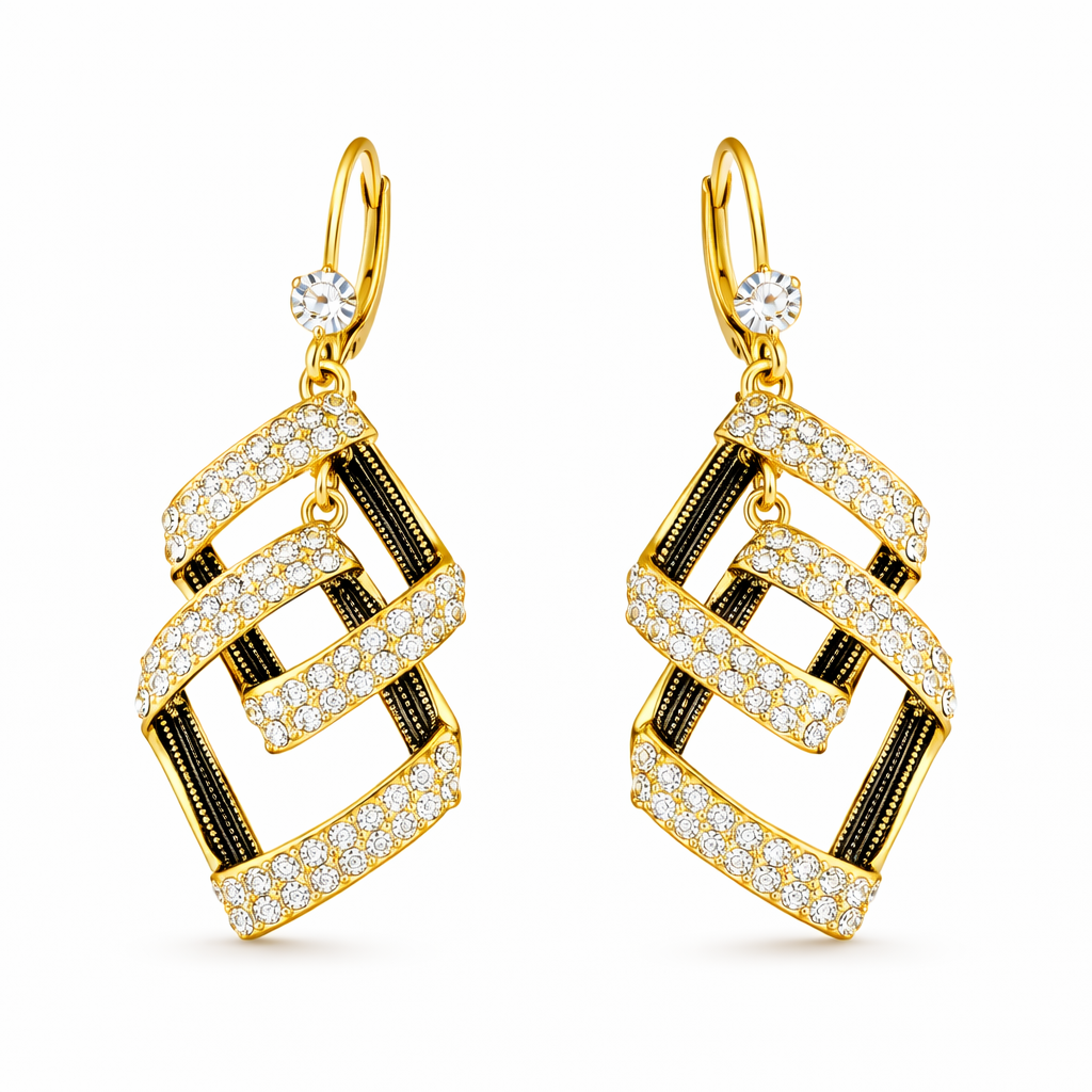 Stella Virelle Layered Yellow Gold Earrings