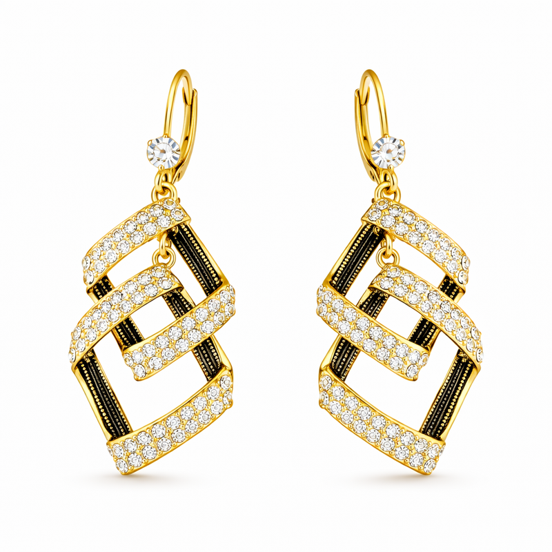 Stella Virelle Layered Yellow Gold Earrings