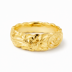Antique Flower Yellow Gold Ring